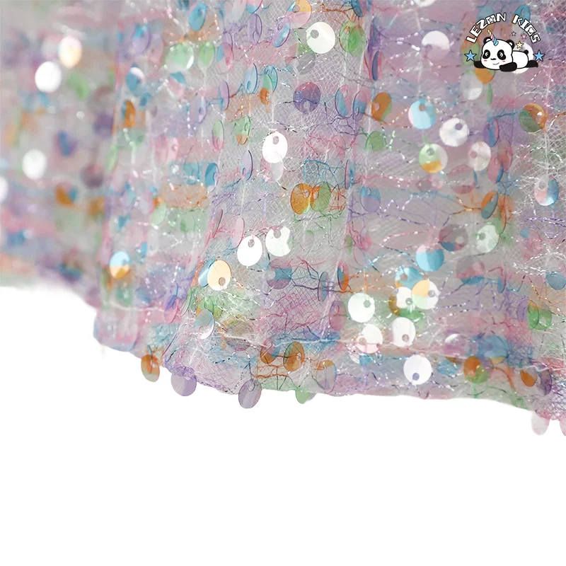 LEZONKIDS - OEM Custom Children Sparkle Party Skirt Dance Glitter Tutu Skirts Sequins Girls Skirts